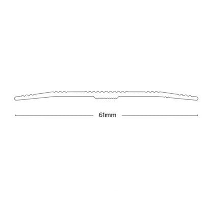 61mm Extra Wide Metal Doorbar Cover Strip/Trim (Silver/Gold)