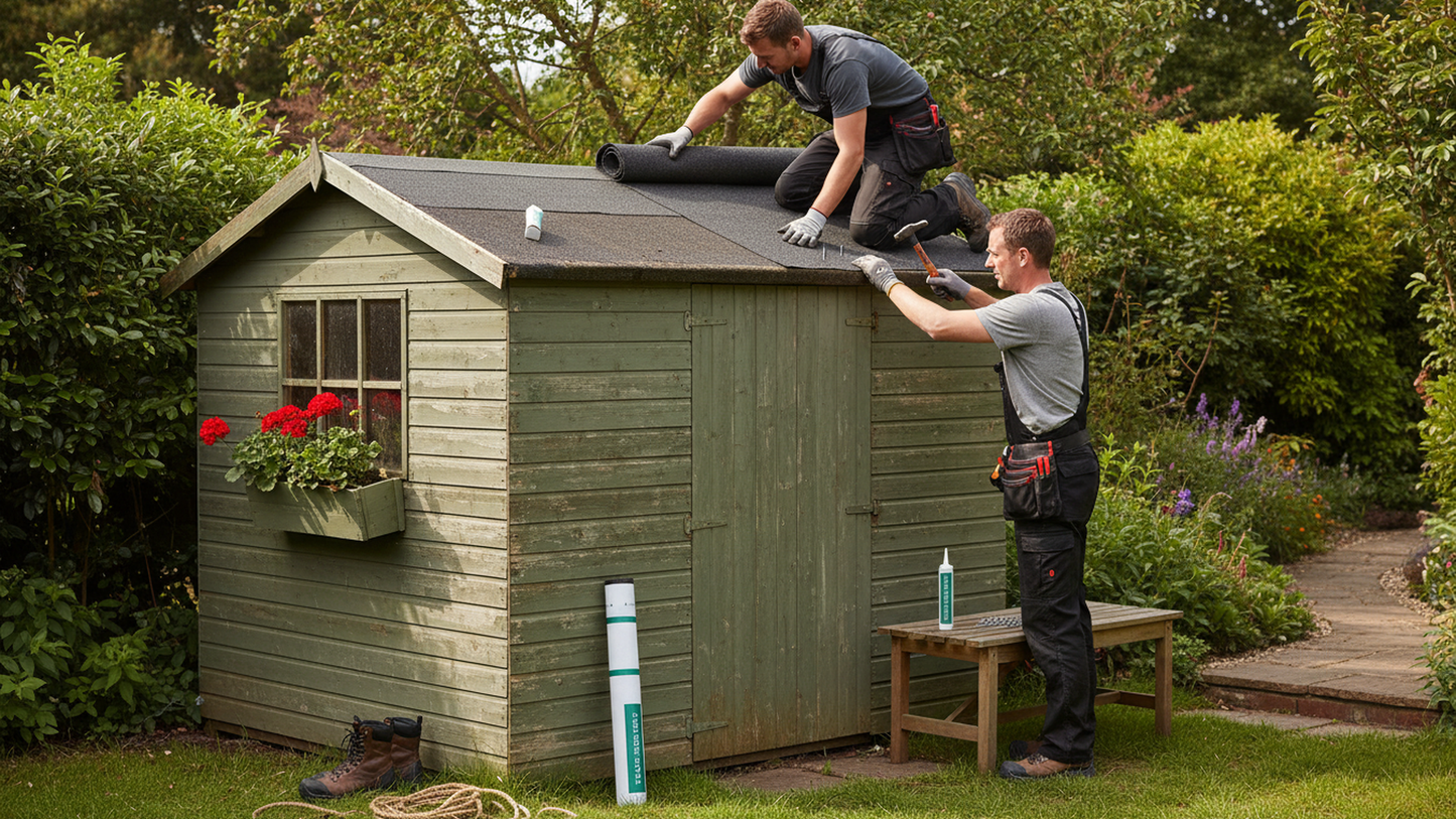 Rose Roofing Shed Felt, Black, Green, Red, 5m x 1m